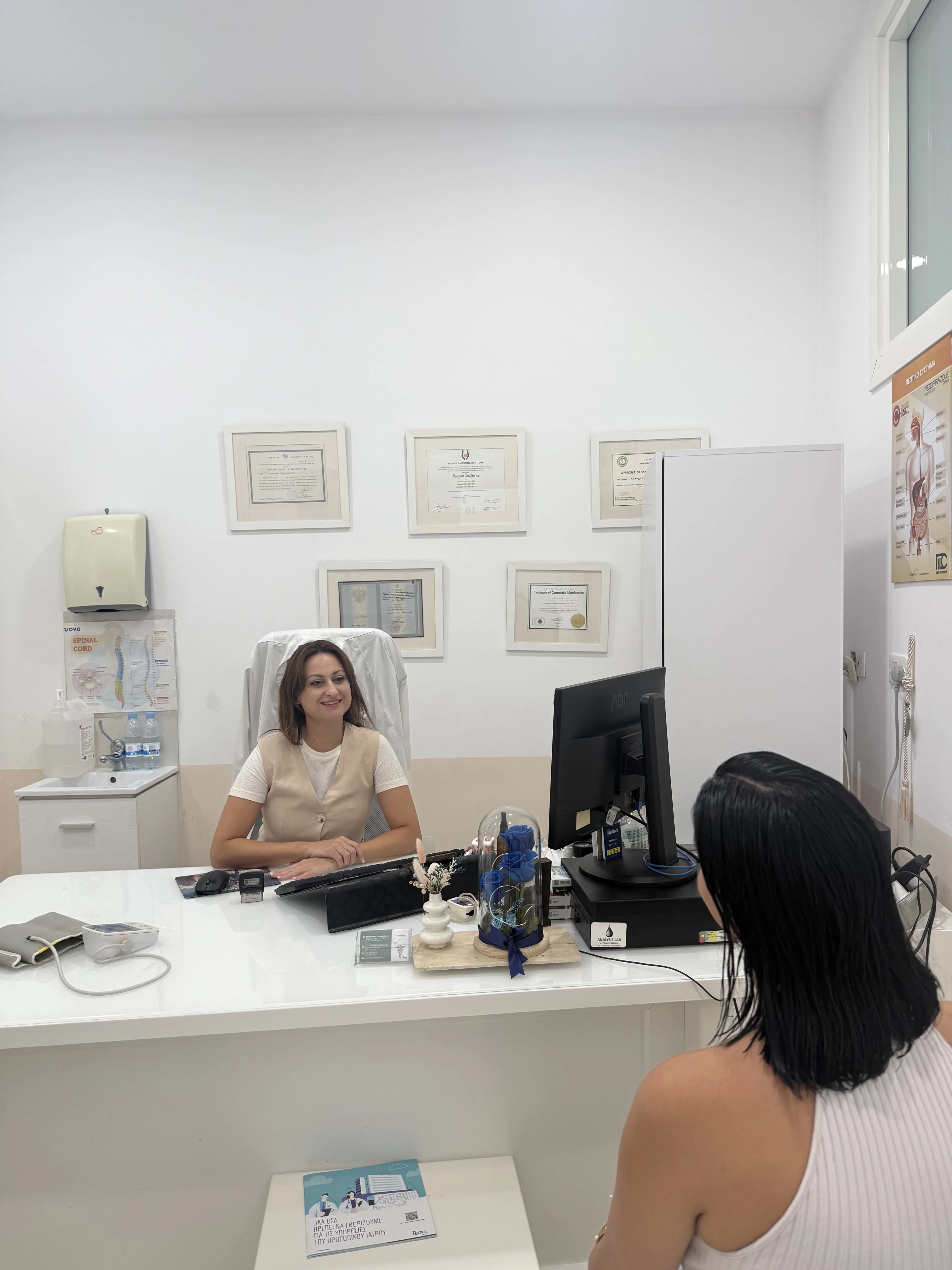 The doctor in the clinic consultation room