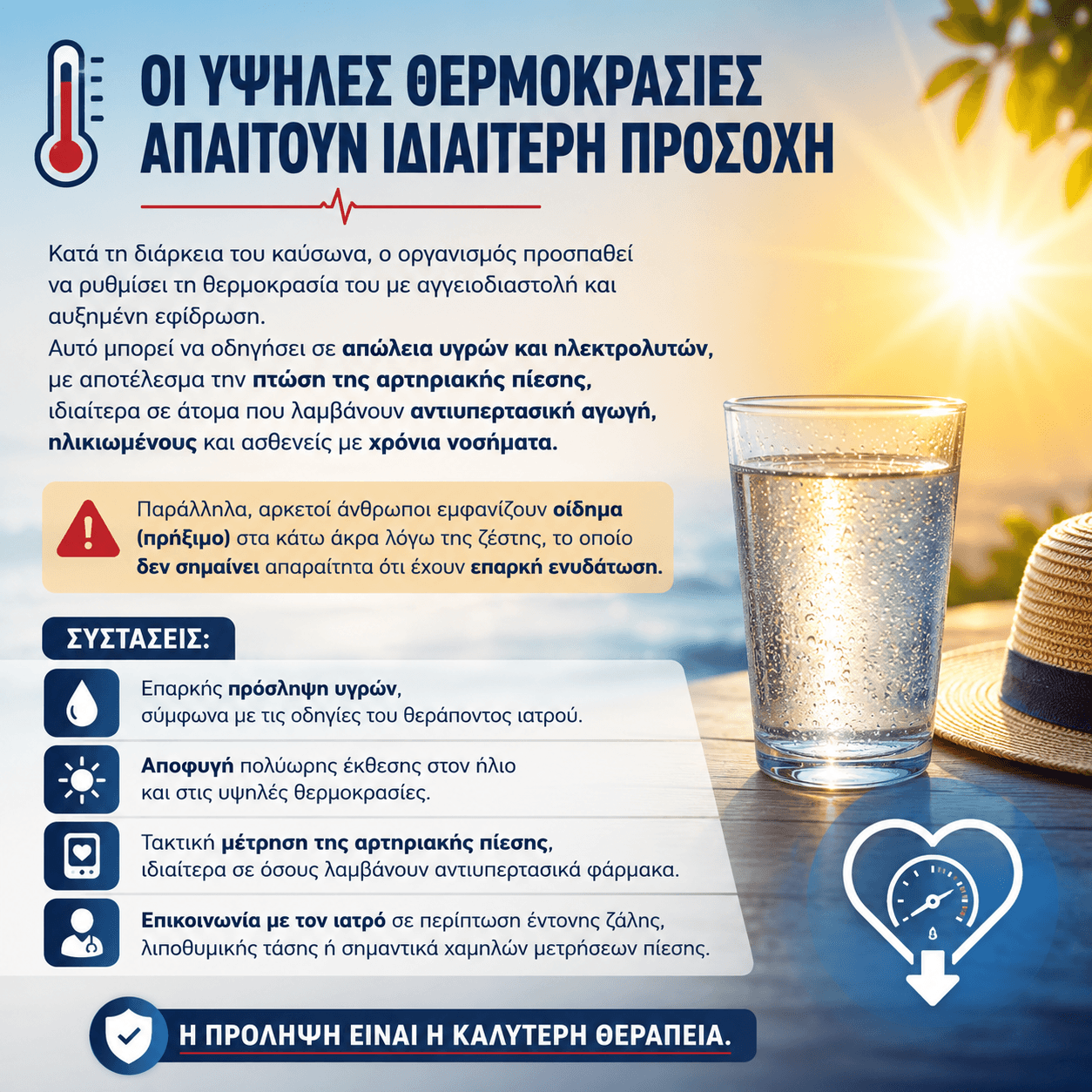 Γιατί πέφτει η αρτηριακή πίεση το καλοκαίρι;
